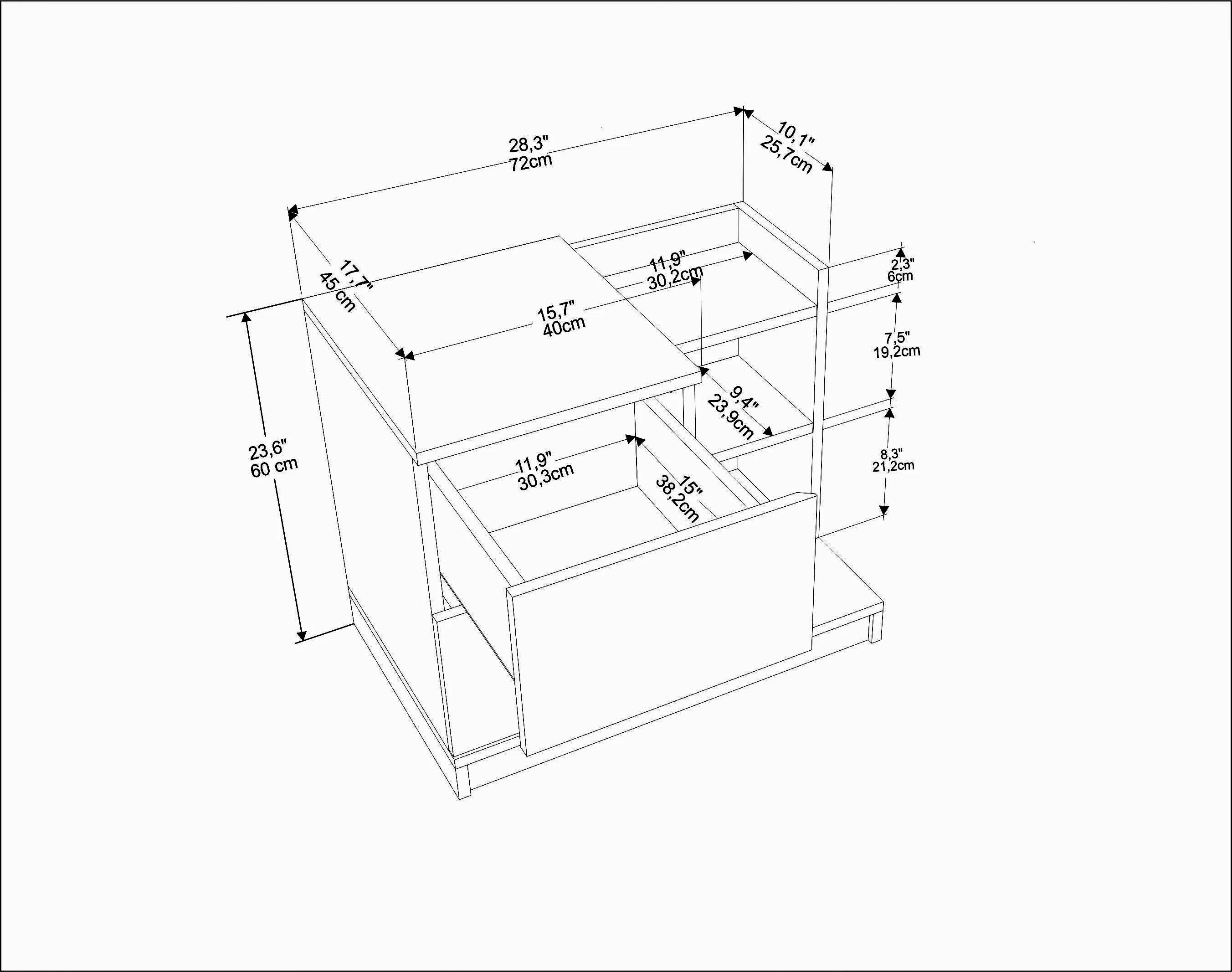 Rena Nightstand with Two Drawers and Open Shelves