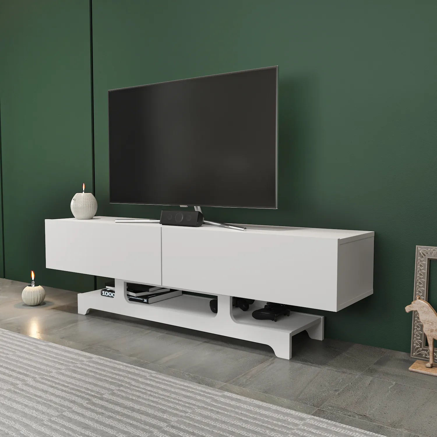 Tera 63" Wide TV Stand and Media Console for TVs up to 72"