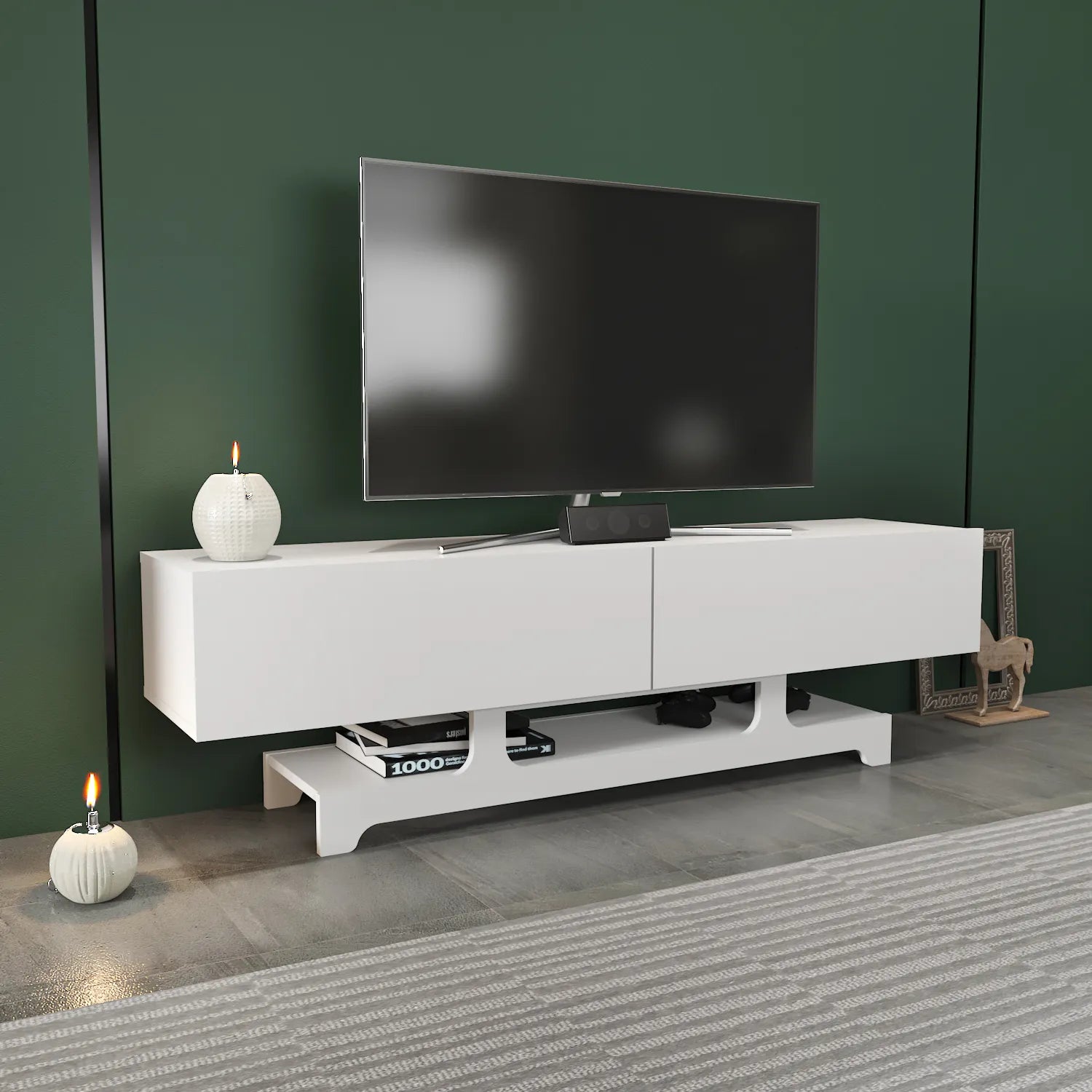 Tera 63" Wide TV Stand and Media Console for TVs up to 72"