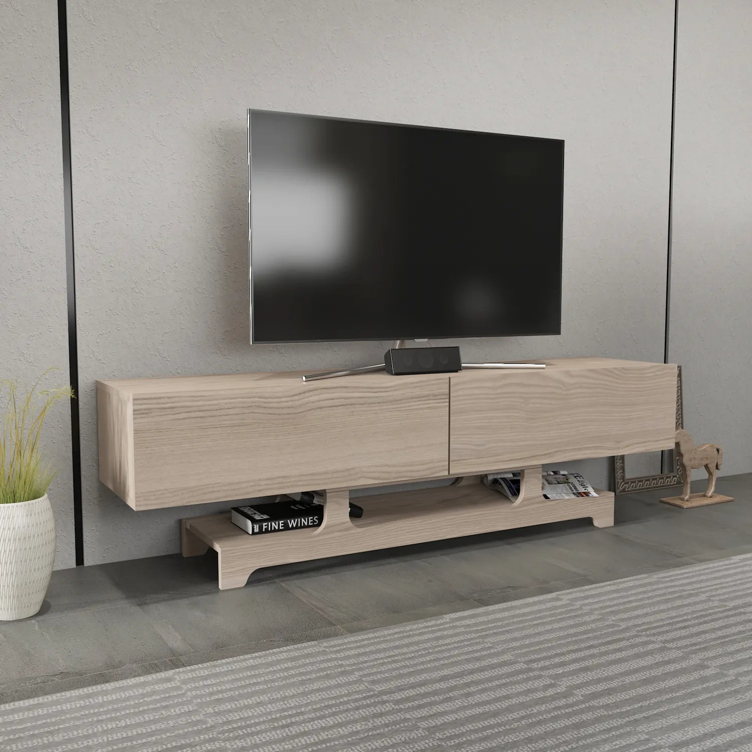 Tera 63" Wide TV Stand and Media Console for TVs up to 72"