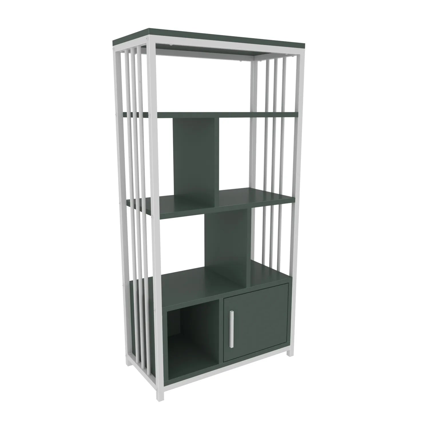 Valero 47" Tall Metal Wood Bookcase