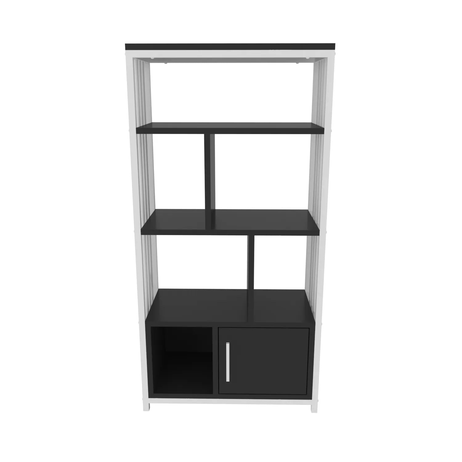 Valero 47" Tall Metal Wood Bookcase