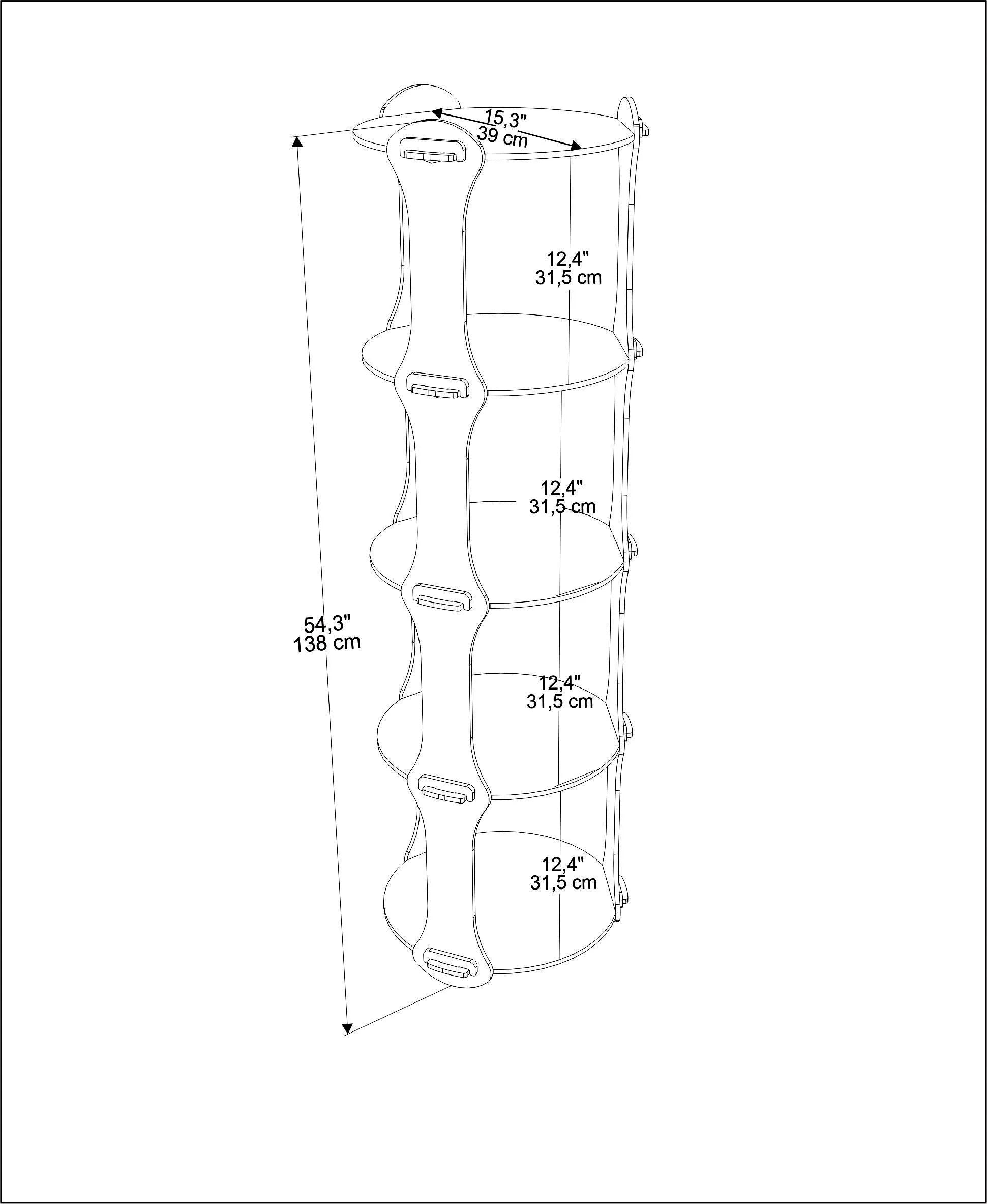 Yuvar 54" Tall MDF Bookcase | Bookshelf | Display Unit