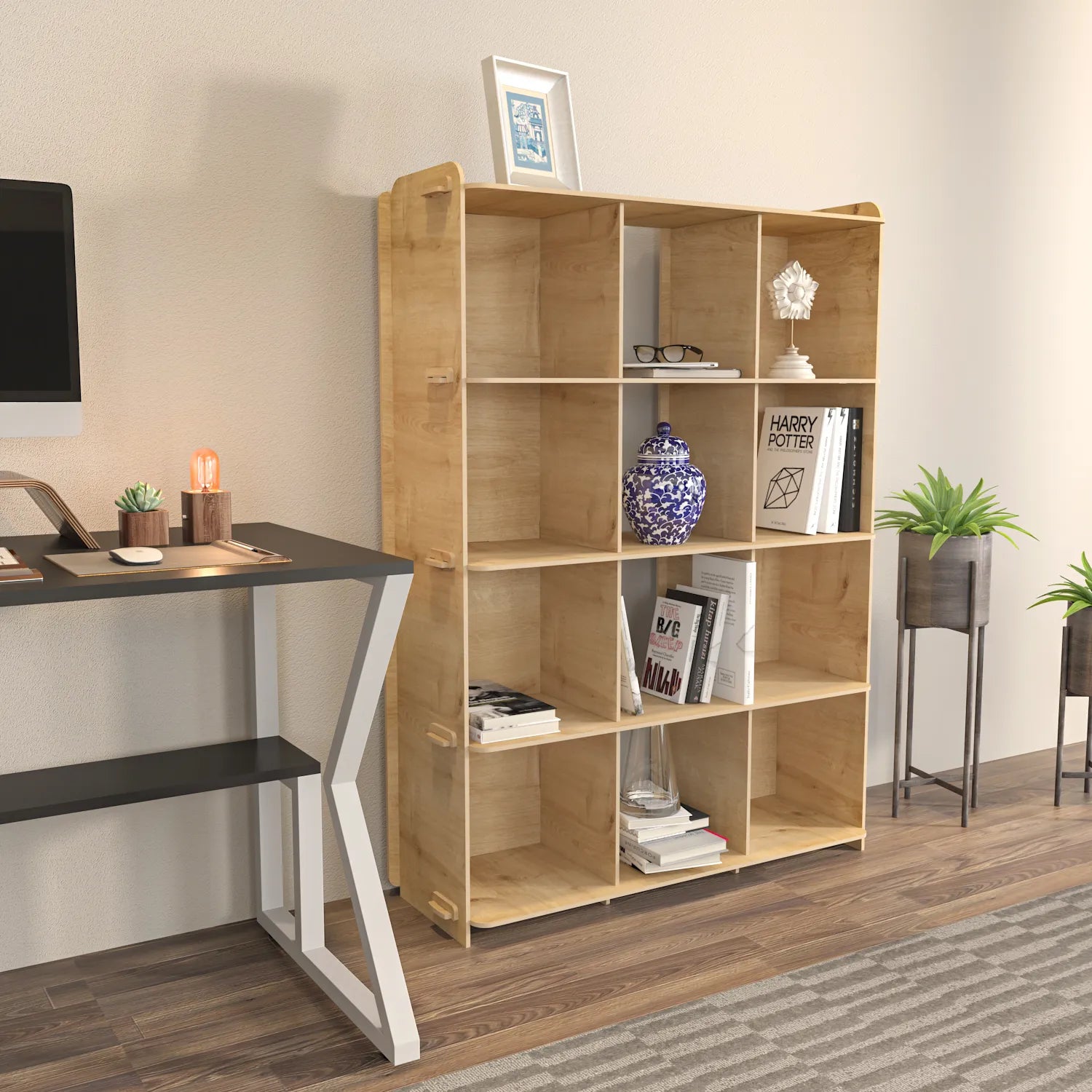 Zimba 52" Tall MDF Bookcase | Bookshelf | Display Unit