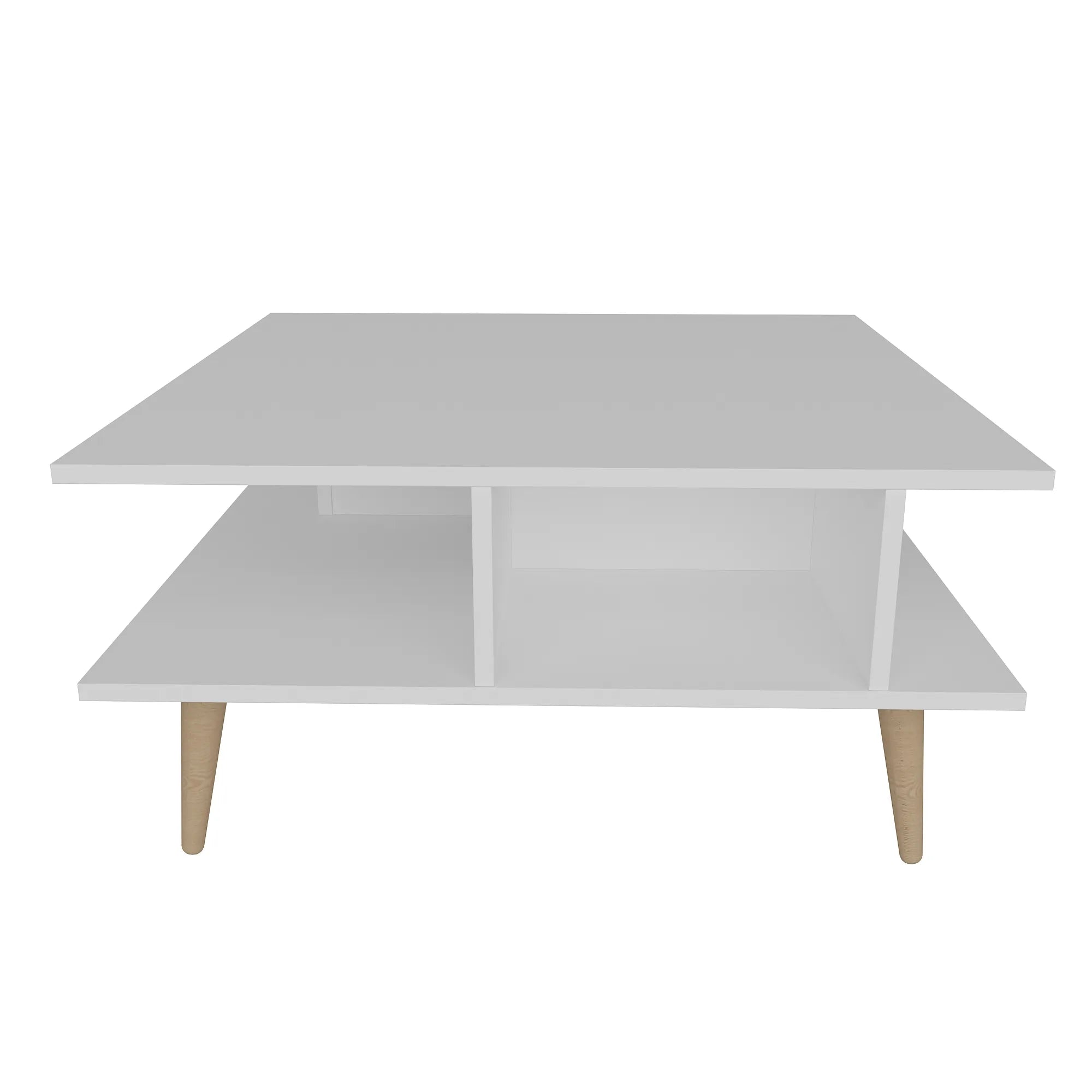 Akya 35 inch Wide Square Coffee Table with Open Shelf Storage