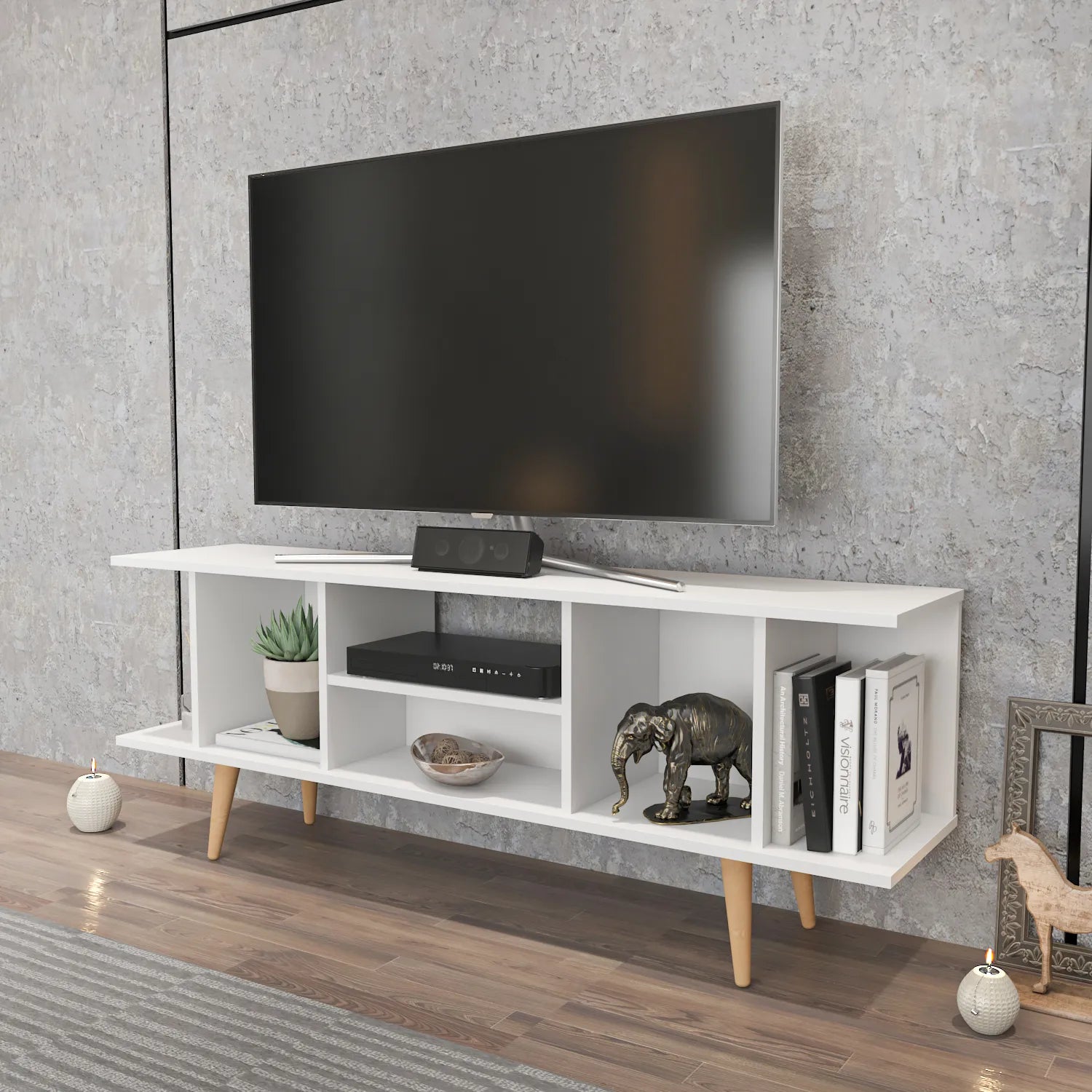 Akya 63 inch Wide TV Stand Media Console for TVs up to 72 inch