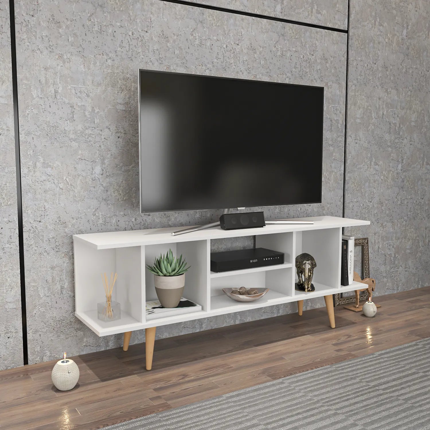 Akya 63 inch Wide TV Stand Media Console for TVs up to 72 inch