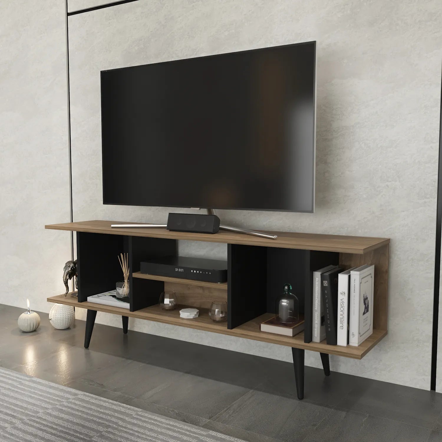 Akya 63 inch Wide TV Stand Media Console for TVs up to 72 inch