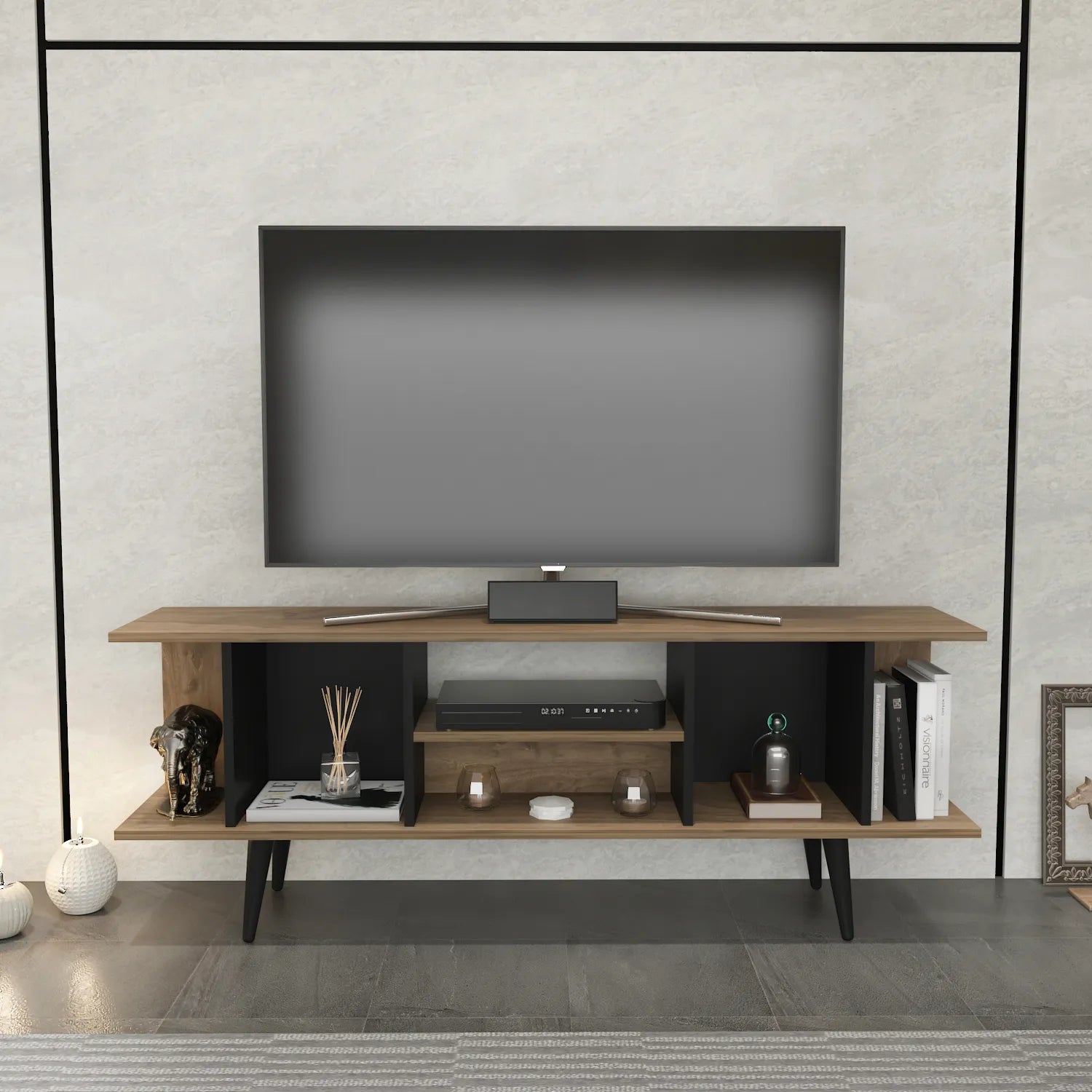 Akya 63 inch Wide TV Stand Media Console for TVs up to 72 inch