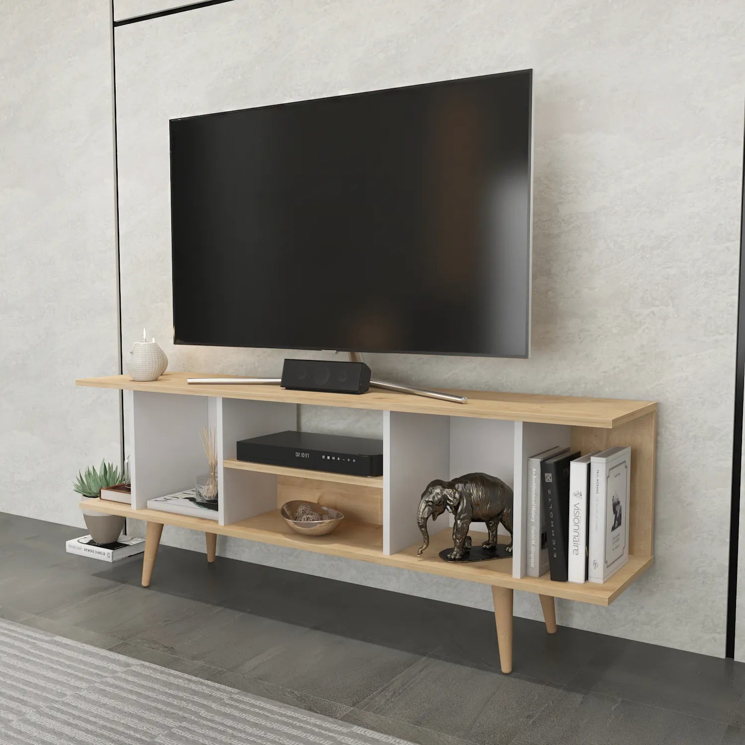 Akya 63 inch Wide TV Stand Media Console for TVs up to 72 inch