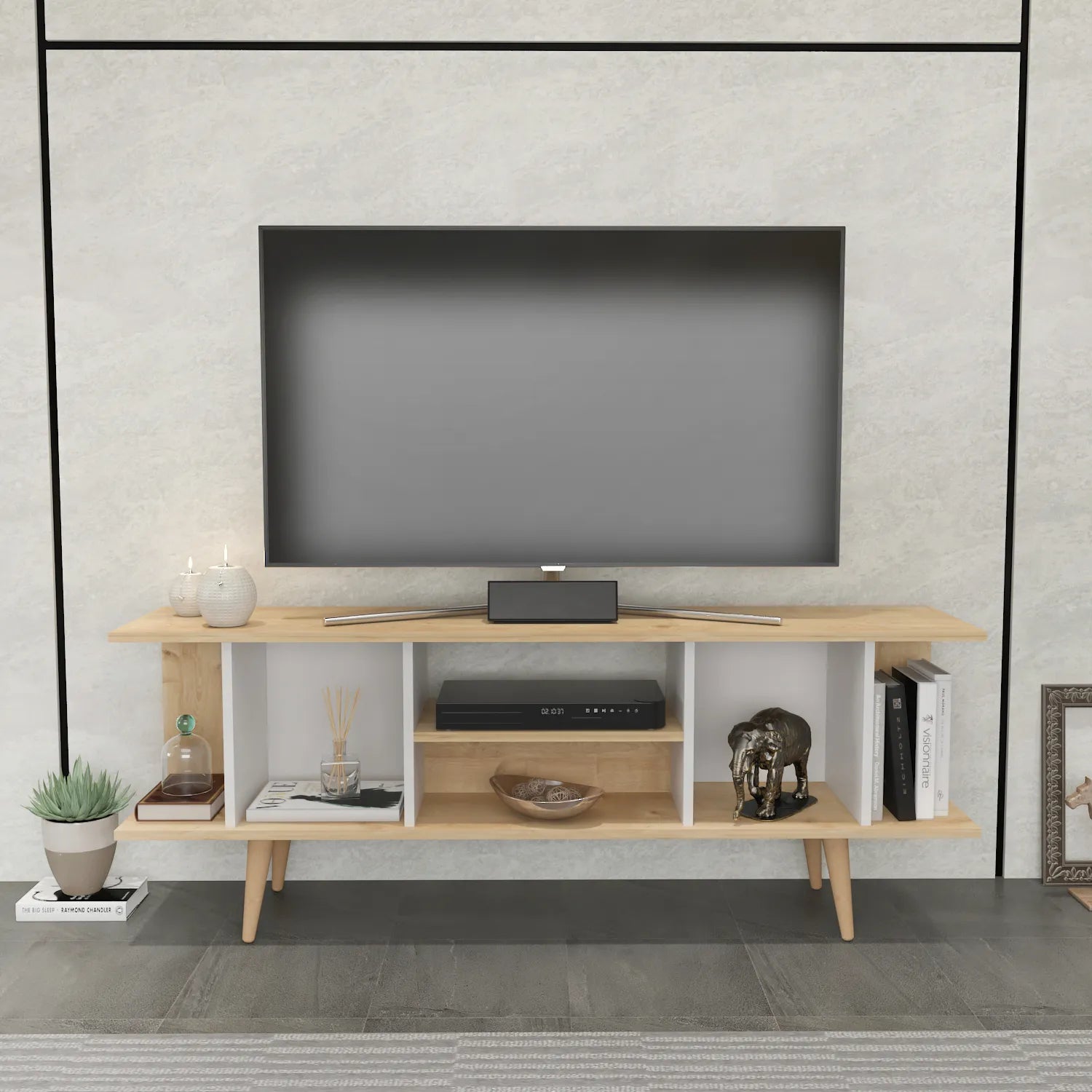 Akya 63 inch Wide TV Stand Media Console for TVs up to 72 inch