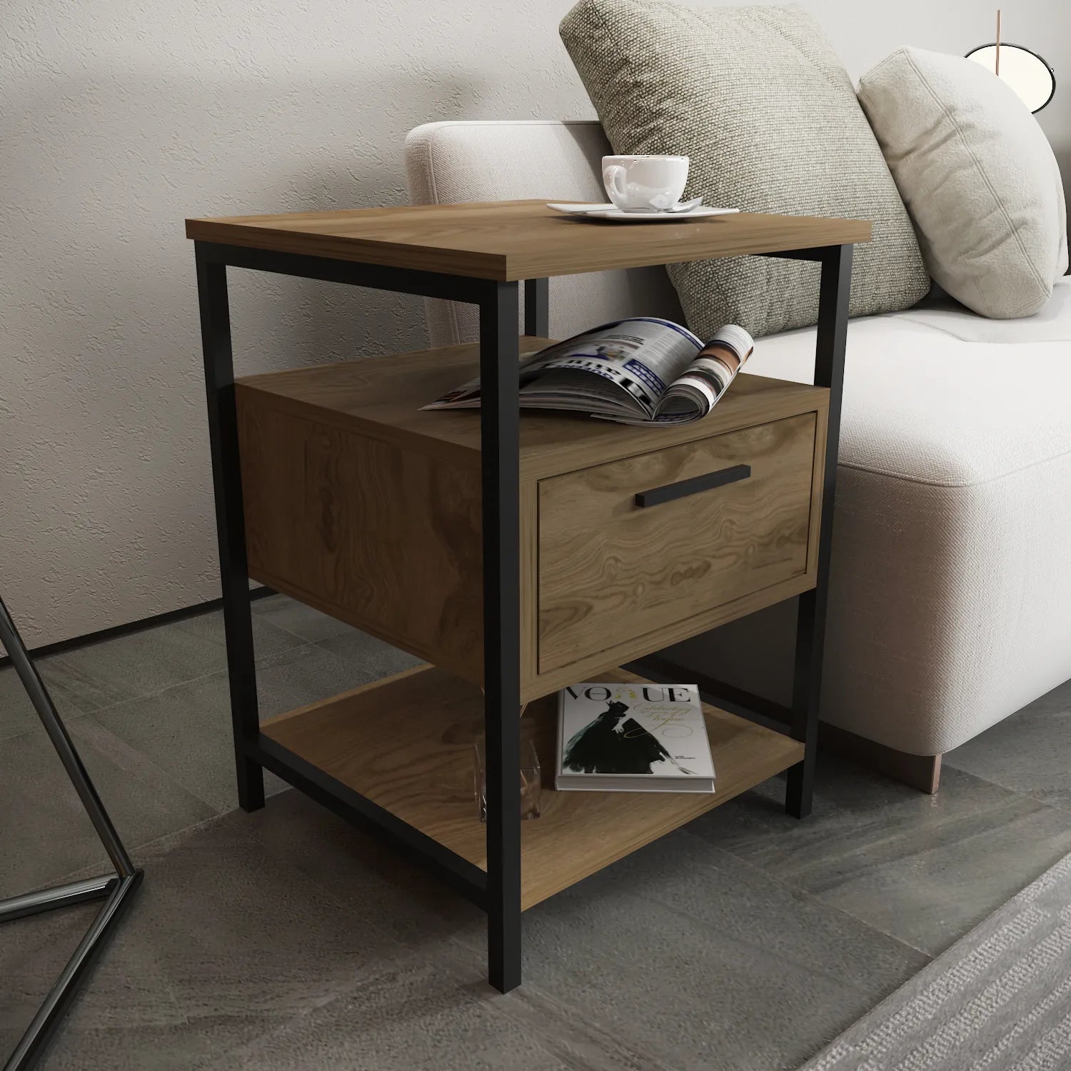Metal online frame nightstand