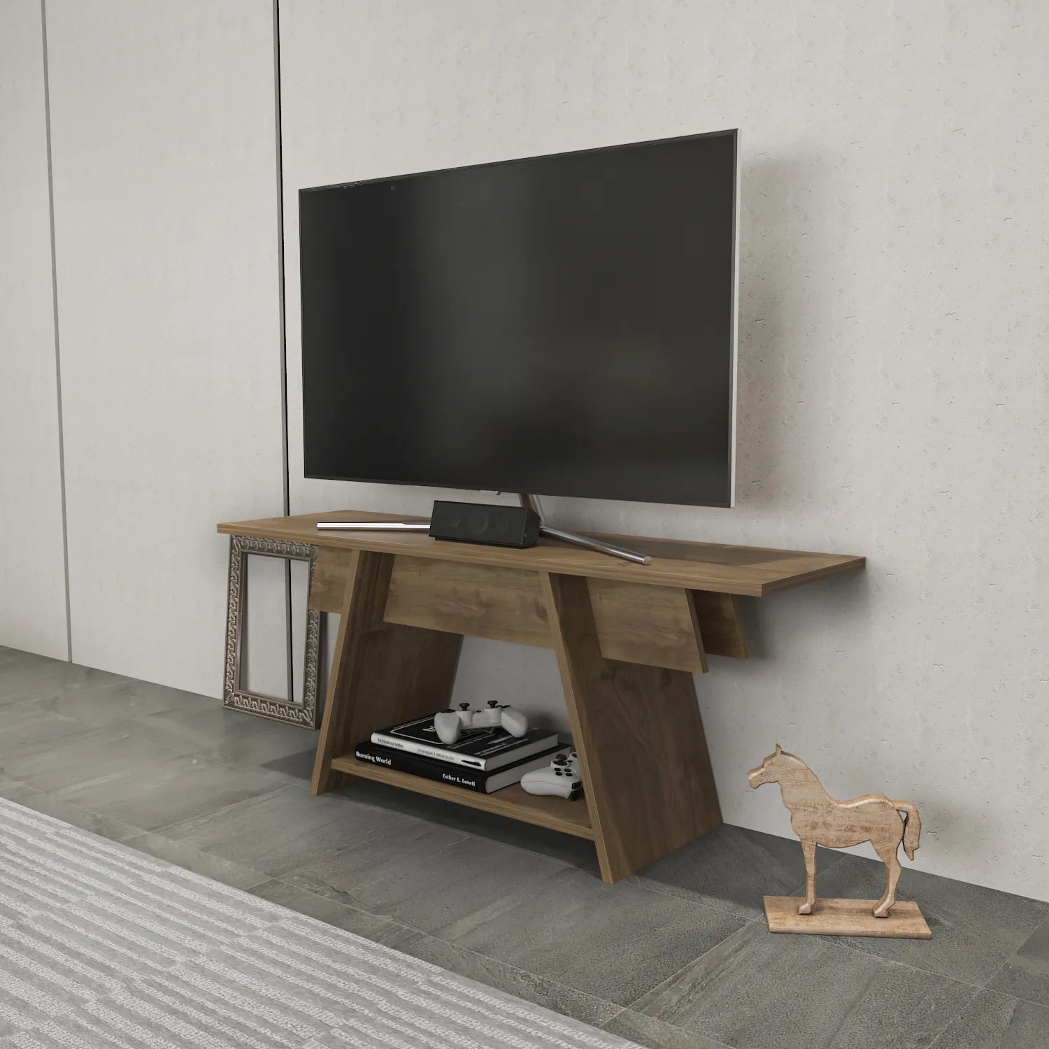 Lanca 47" Wide Minimalist TV Stand Media Console | Streamlined Design for TVs up to 55"