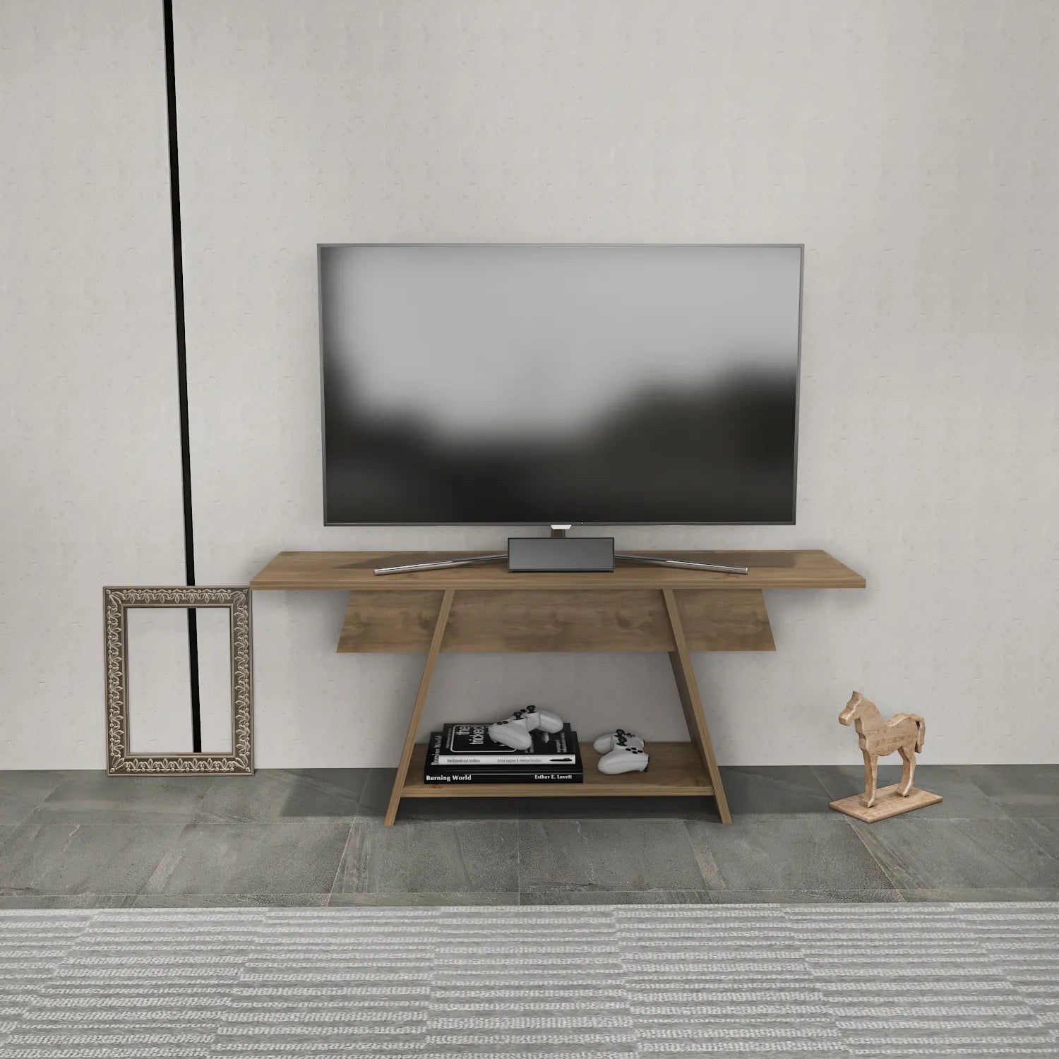 Lanca 47" Wide Minimalist TV Stand Media Console | Streamlined Design for TVs up to 55"