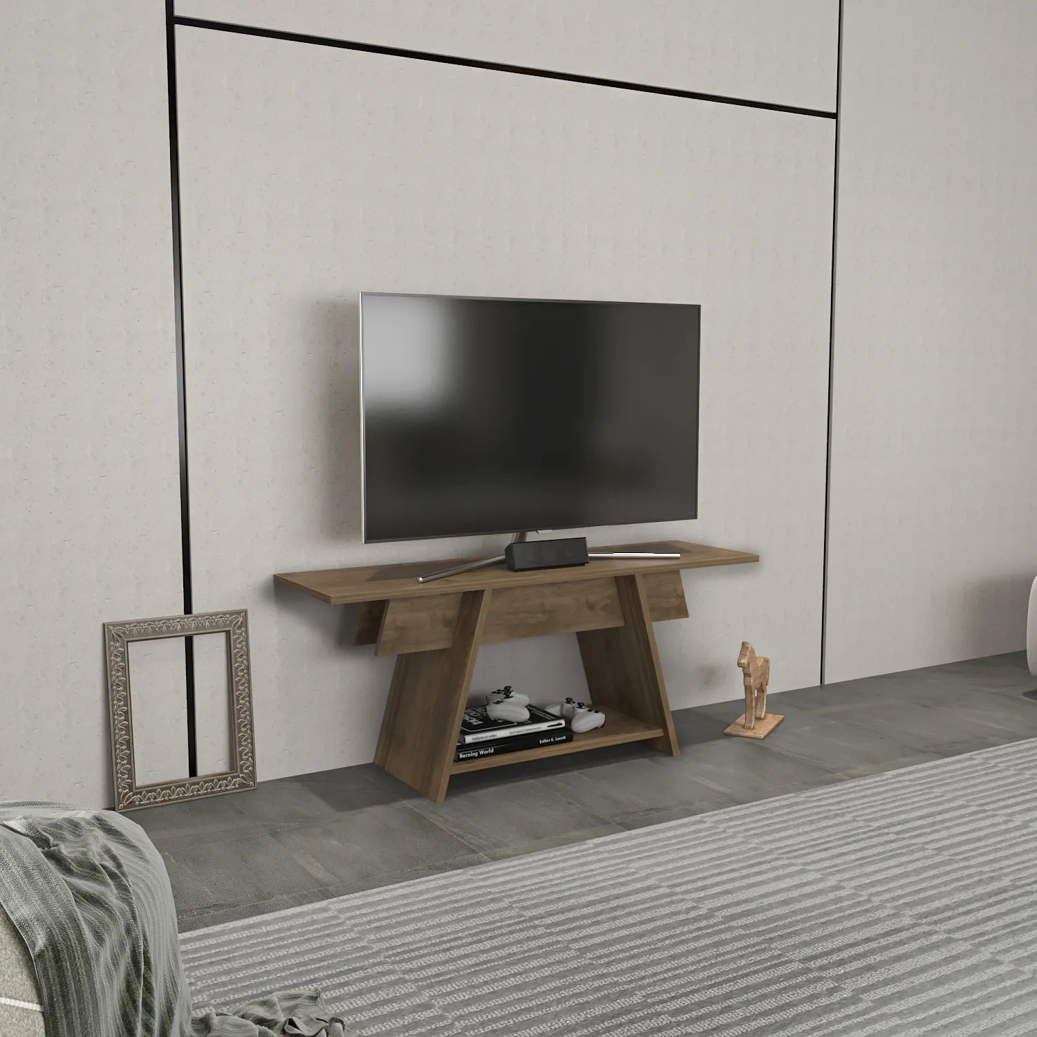 Lanca 47" Wide Minimalist TV Stand Media Console | Streamlined Design for TVs up to 55"