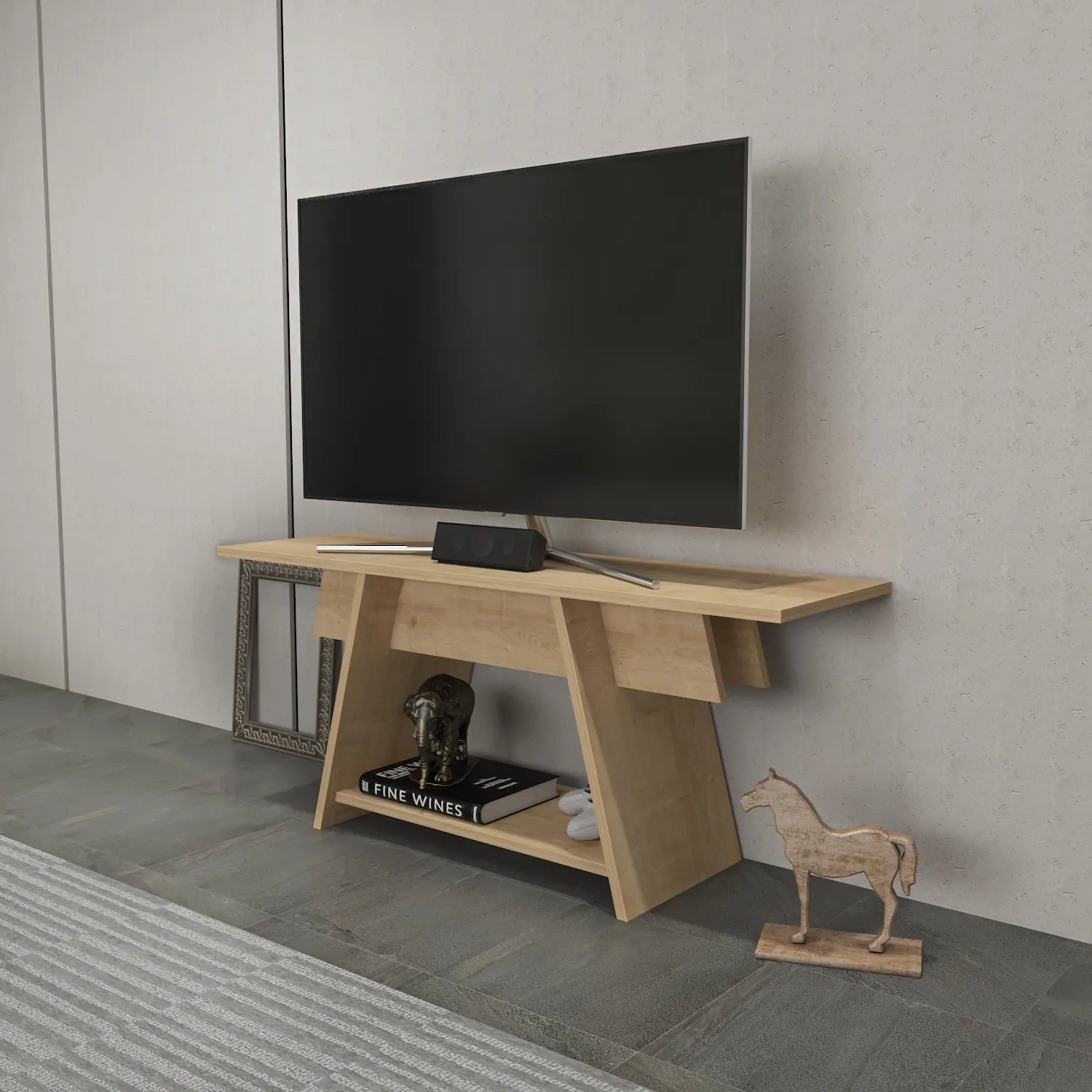 Lanca 47" Wide Minimalist TV Stand Media Console | Streamlined Design for TVs up to 55"