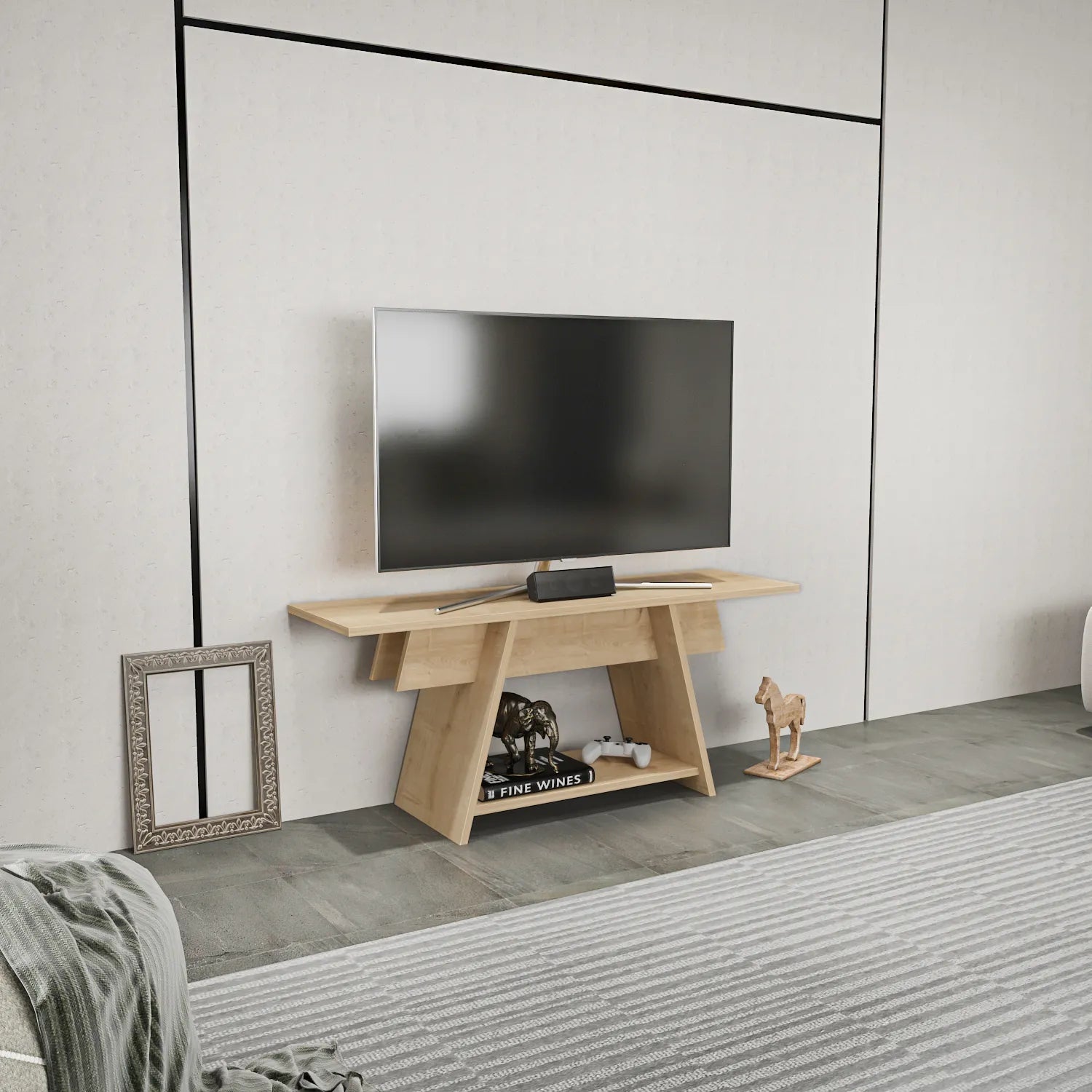 Lanca 47" Wide Minimalist TV Stand Media Console | Streamlined Design for TVs up to 55"