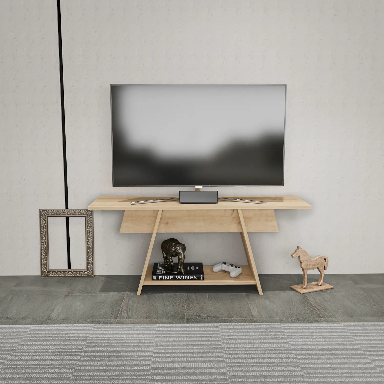 Lanca 47" Wide Minimalist TV Stand Media Console | Streamlined Design for TVs up to 55"