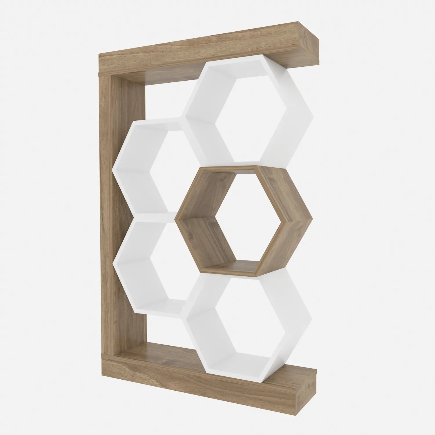 Artemis 55" Tall Honeycomb Hexagon Geometric Reversible Bookcase