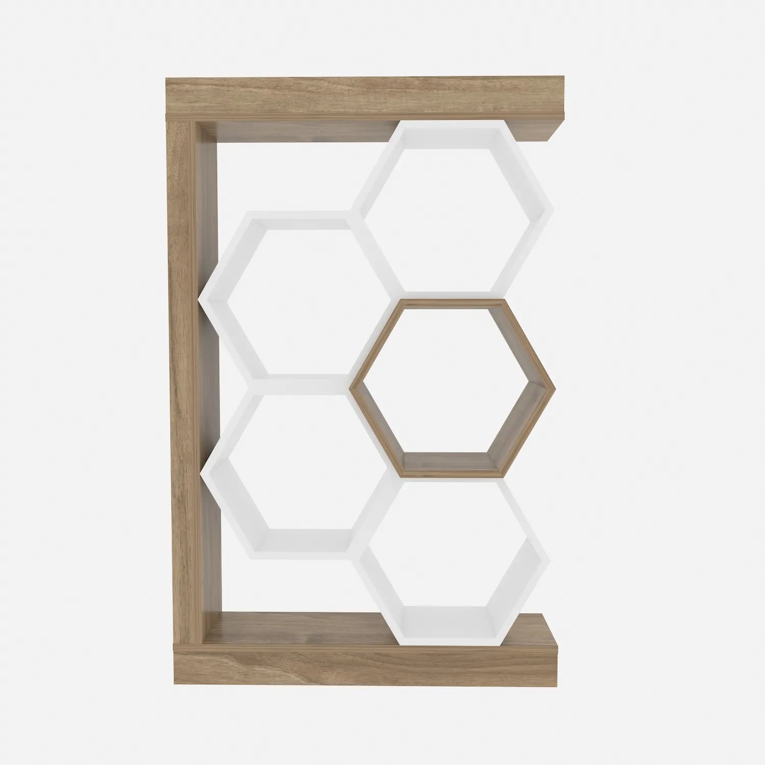 Artemis 55" Tall Honeycomb Hexagon Geometric Reversible Bookcase