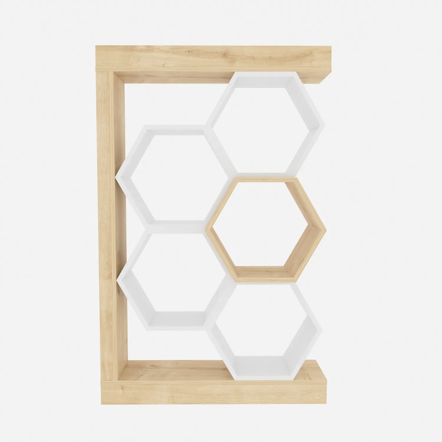 Artemis 55" Tall Honeycomb Hexagon Geometric Reversible Bookcase