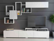 Amor TV Stand Entertainment Center  with Wall Shelf and Cubbies for up to 85'' TVs
