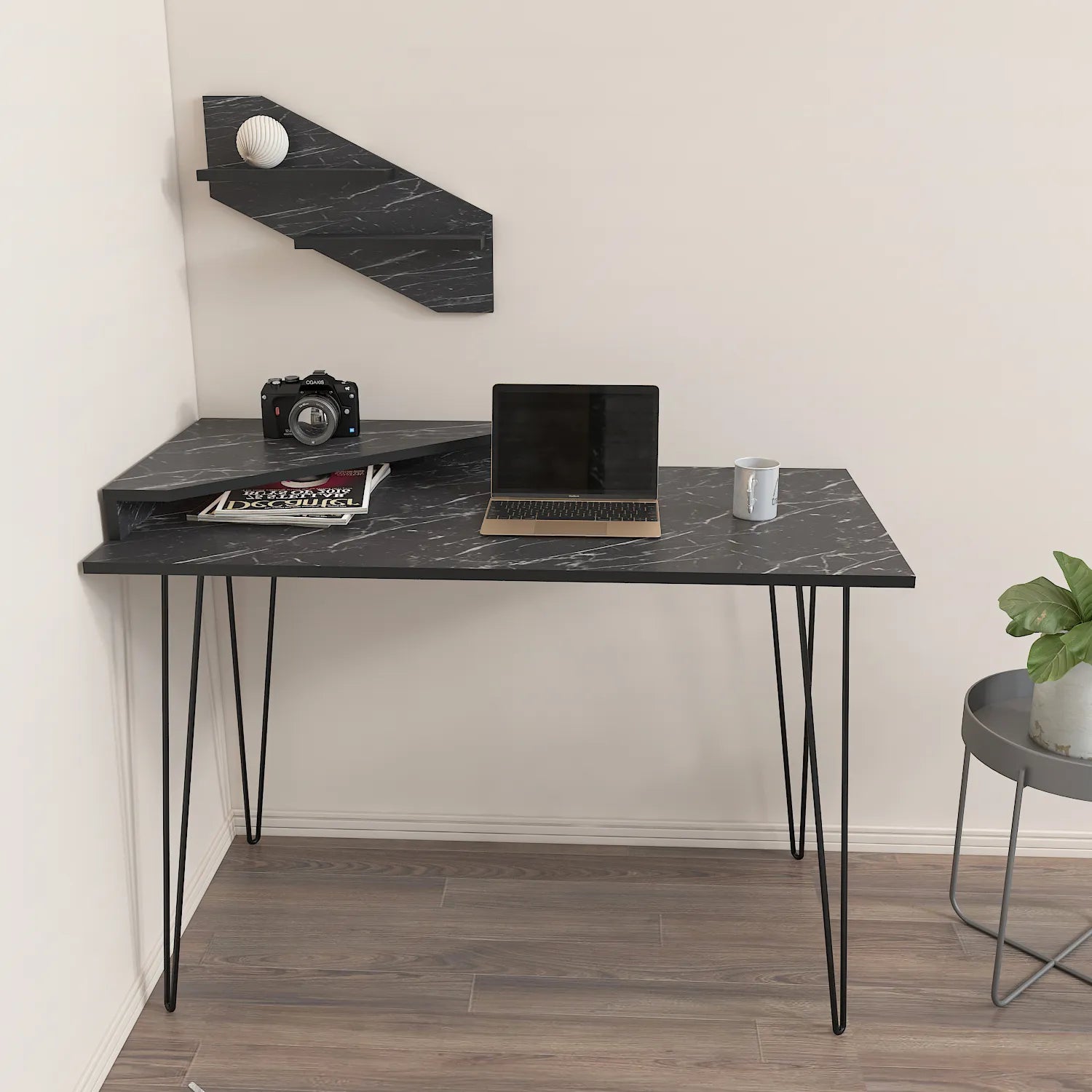 Desalvo 47" Computer Desk with Shelves