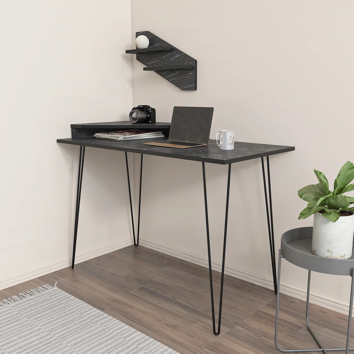 Desalvo 47" Computer Desk with Shelves