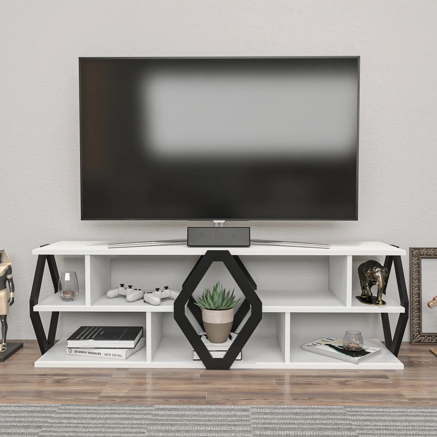 Erisa 55 inch Wide TV Stand Media Console for TVs up to 60 inch