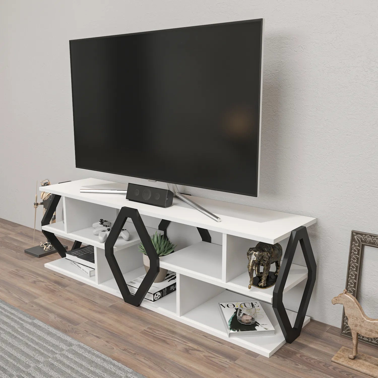 Erisa 55 inch Wide TV Stand Media Console for TVs up to 60 inch