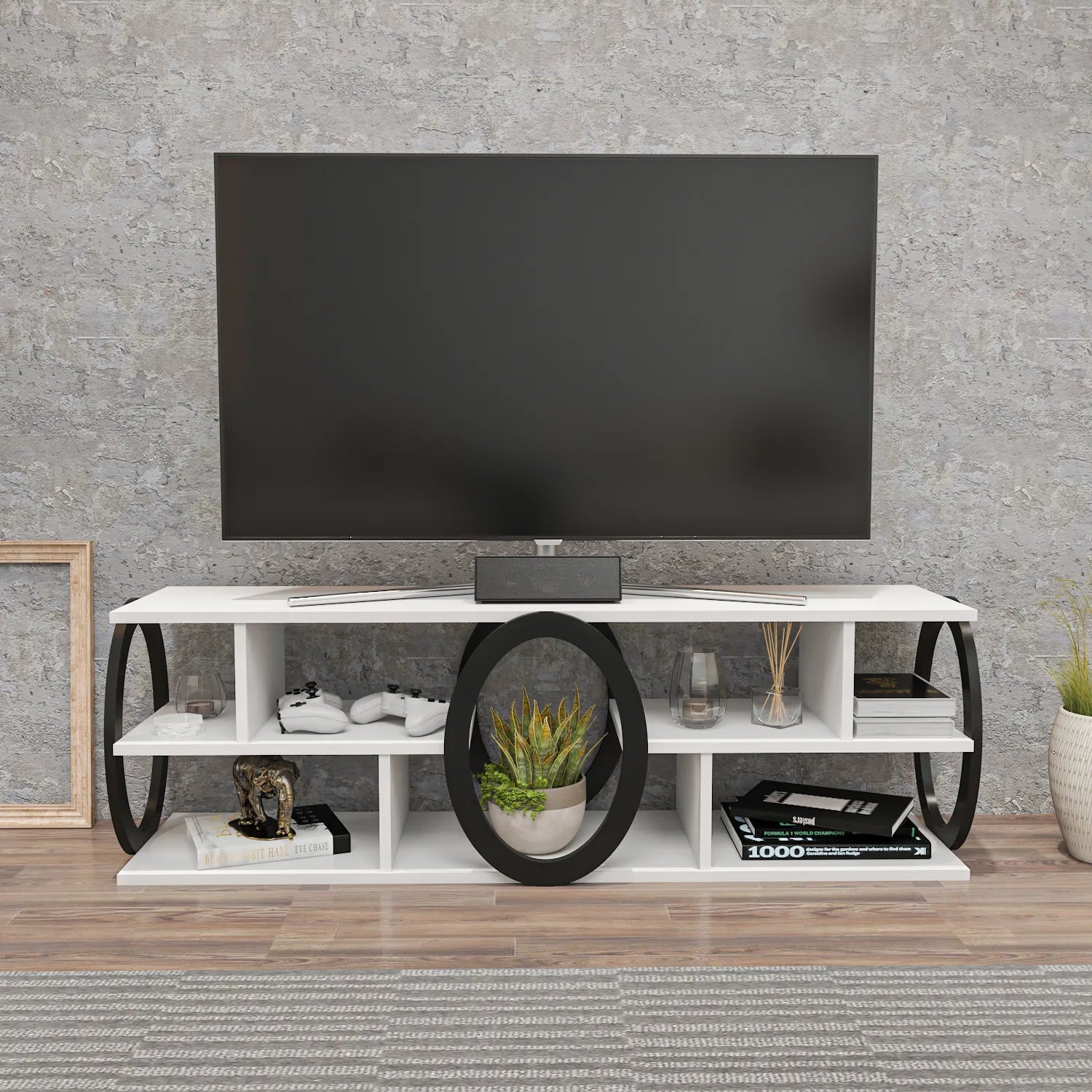 Fale 55 inch Wide TV Stand Media Console for TVs up to 60 inch