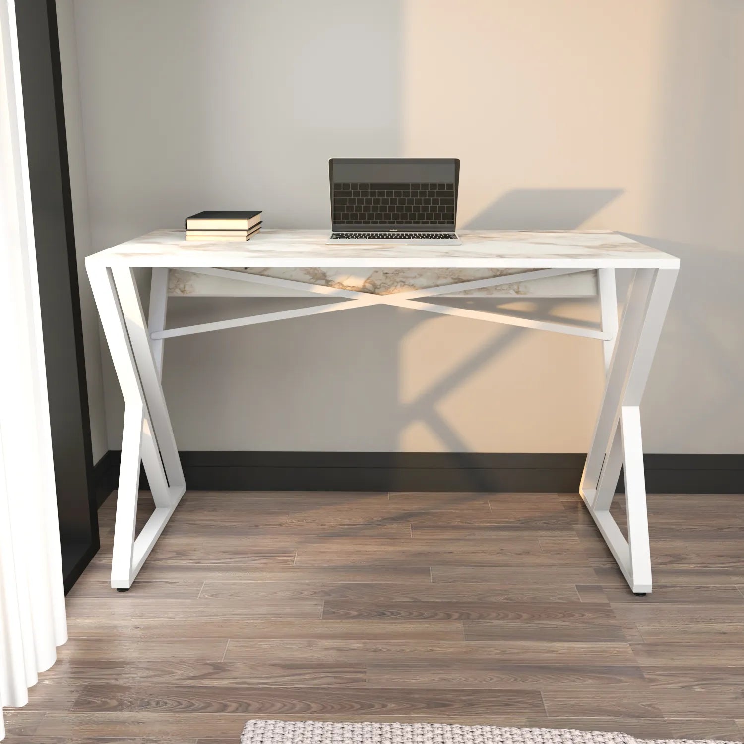 Gyza 47 inch Wide Computer Writing Desk with Metal Frame