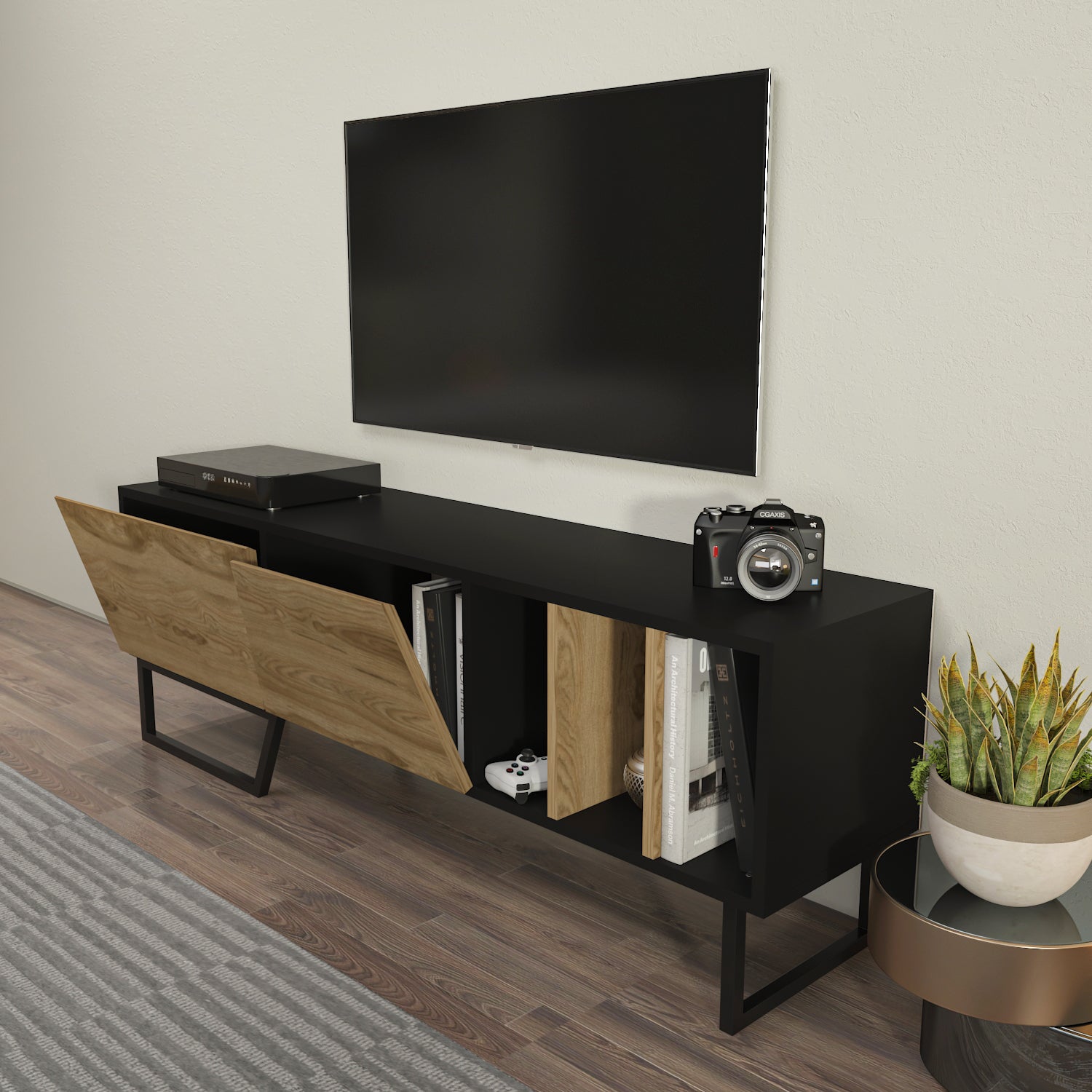 Linossa 59" Modern TV Stand Media Console fits TVs up to 65"