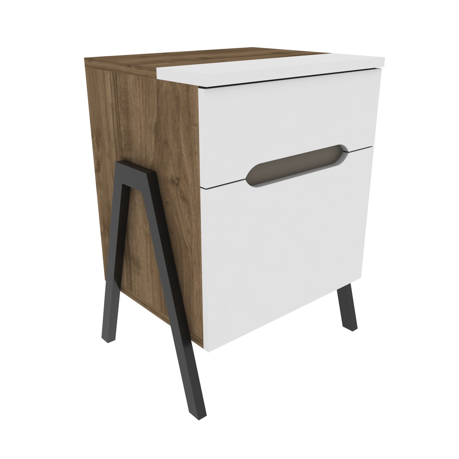 Neva Nightstand with Metal Legs