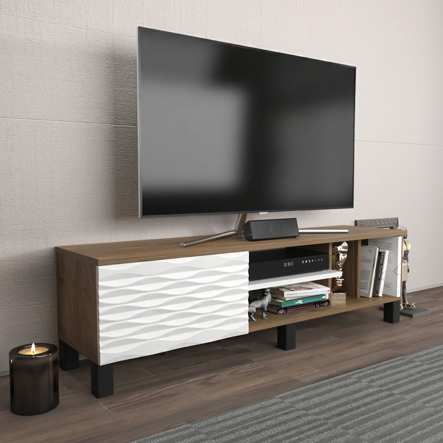 Olyo 55 inch Wide TV Stand Media Console for TVs up to 60 inch