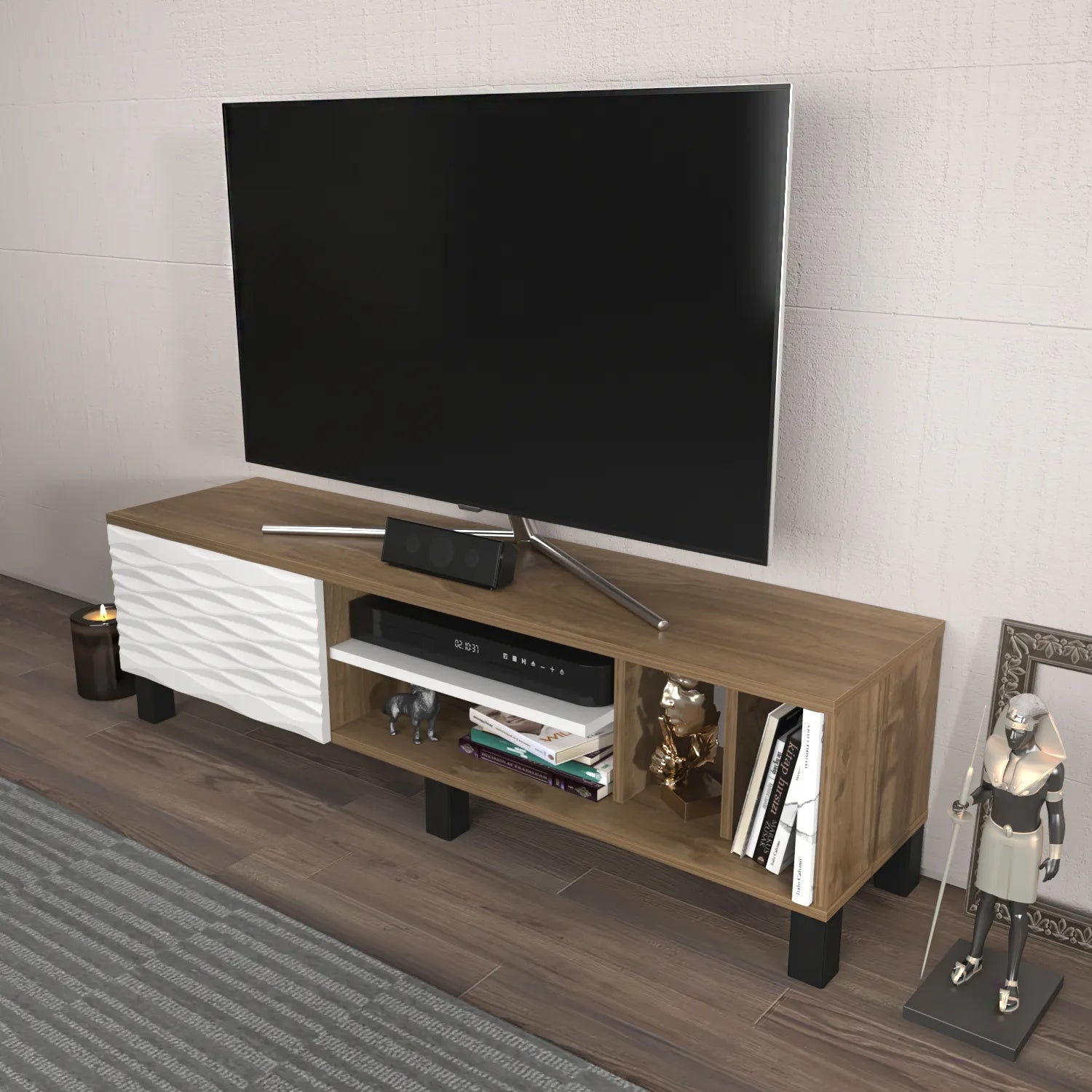Olyo 55 inch Wide TV Stand Media Console for TVs up to 60 inch