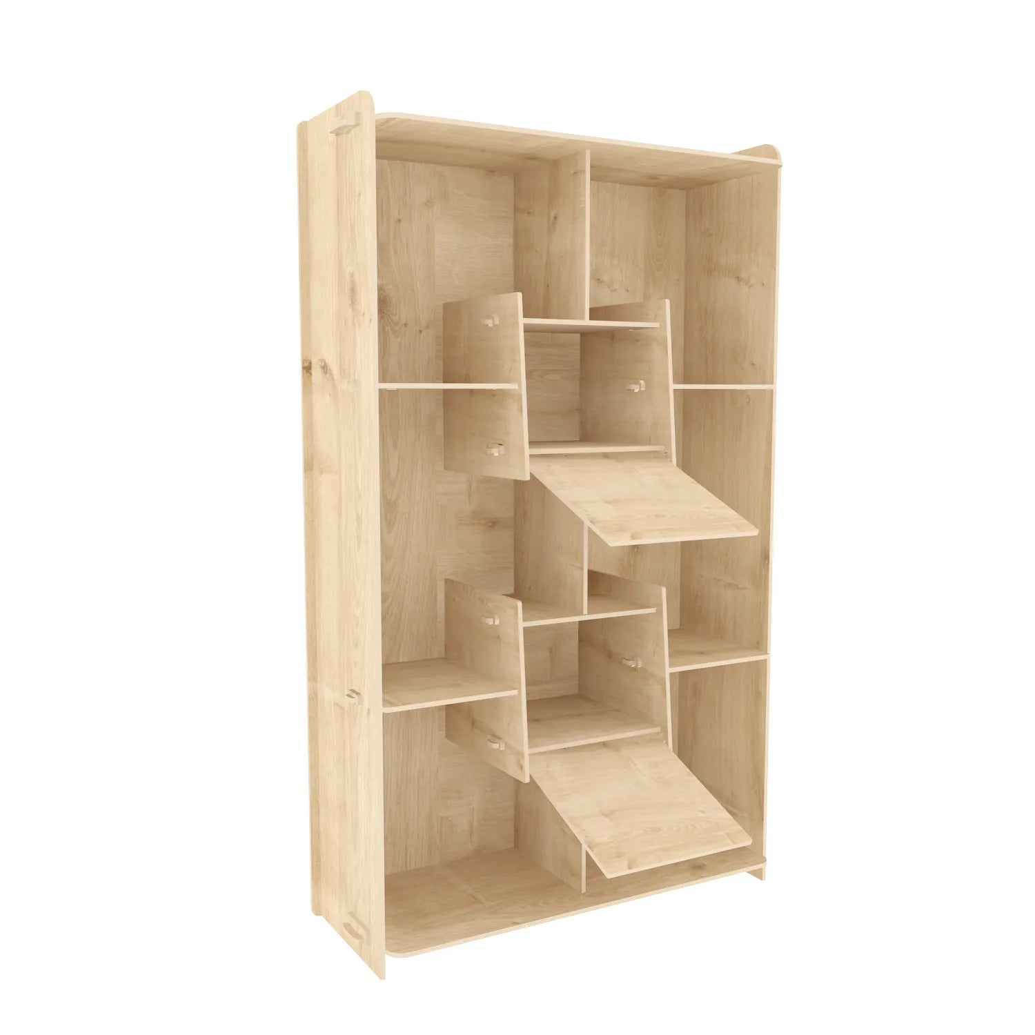 Pana 54" Tall MDF Bookcase | Bookshelf | Screwless Design