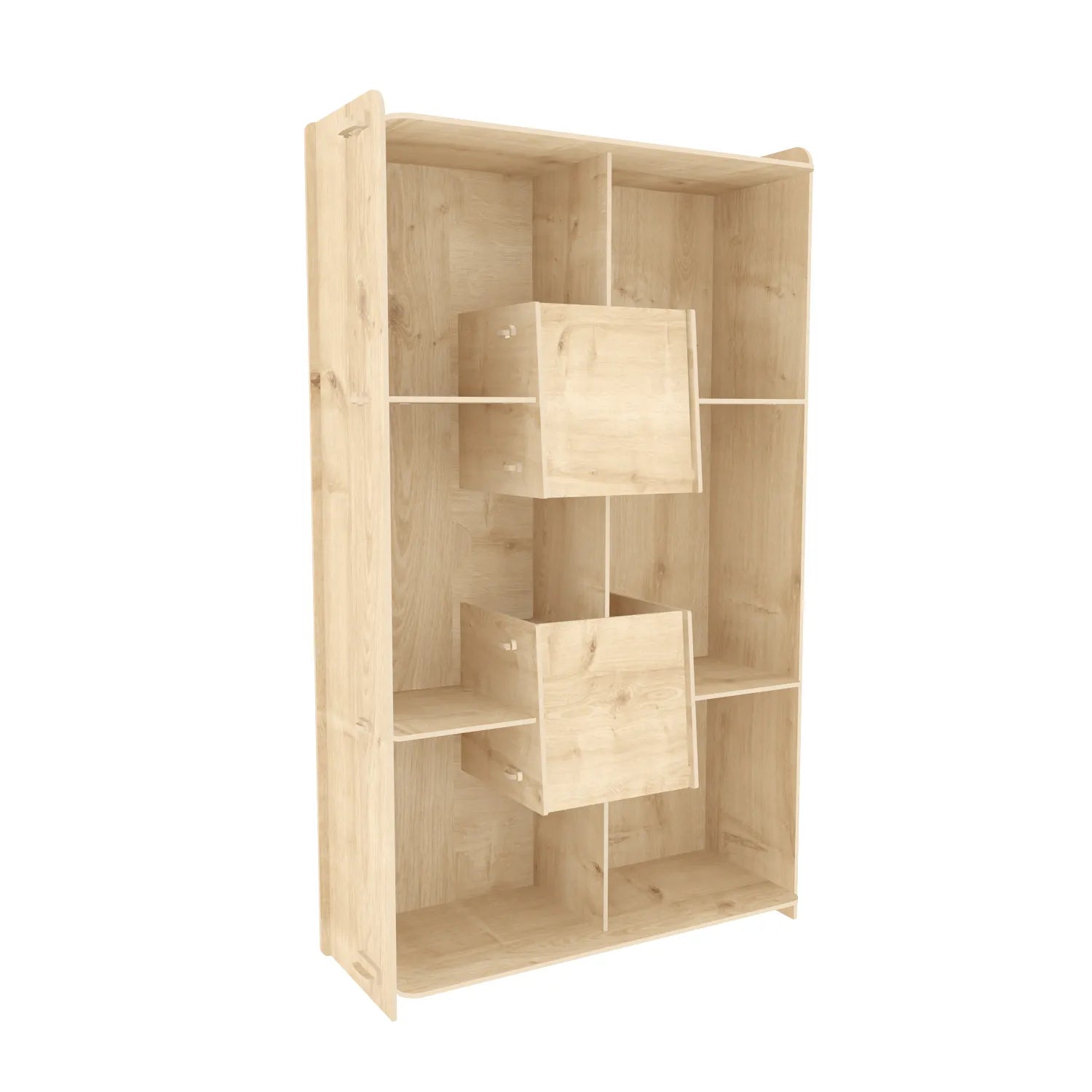 Pana 54" Tall MDF Bookcase | Bookshelf | Screwless Design