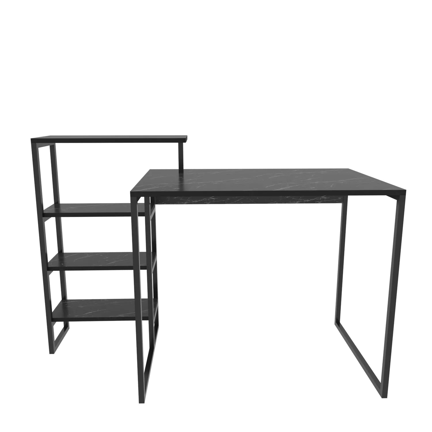 Rino 52 inch Wide Industrial Computer Writing Desk with Bookshelf