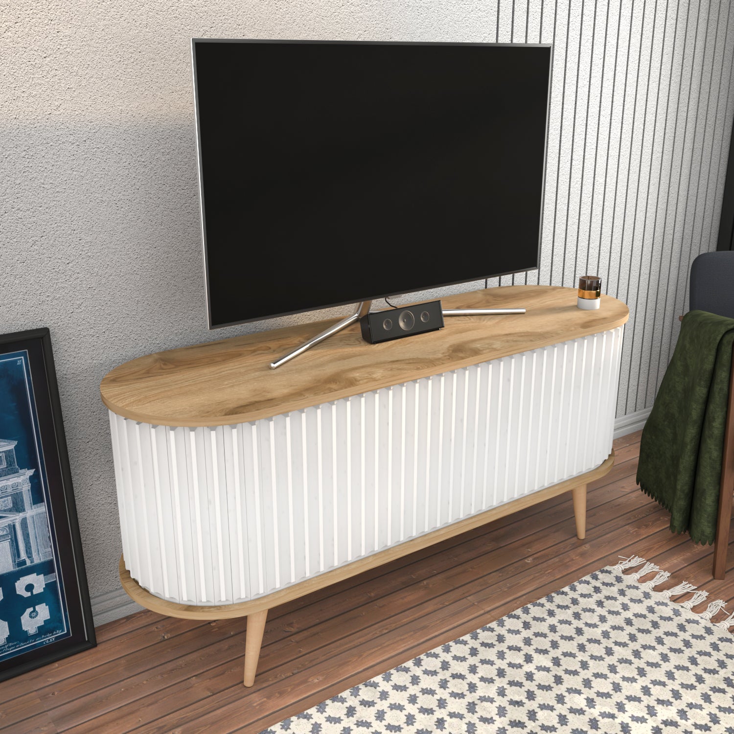 Store 55" Wide Oval TV Stand | Media Console