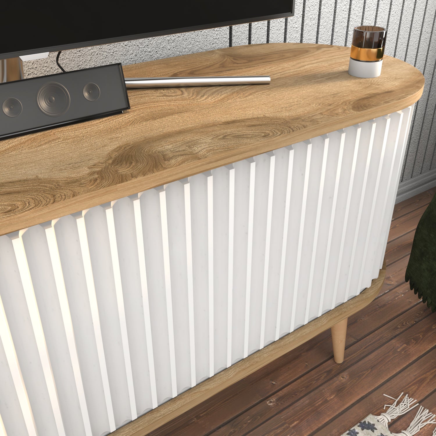 Store 55" Wide Oval TV Stand | Media Console