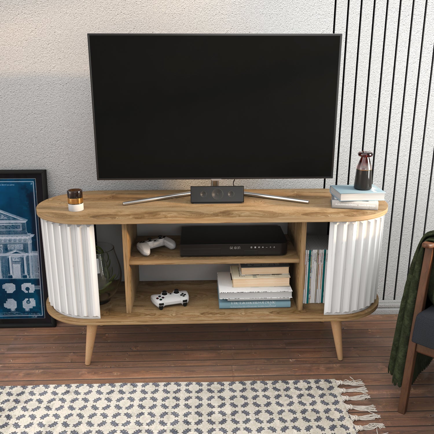 Store 55" Wide Oval TV Stand | Media Console