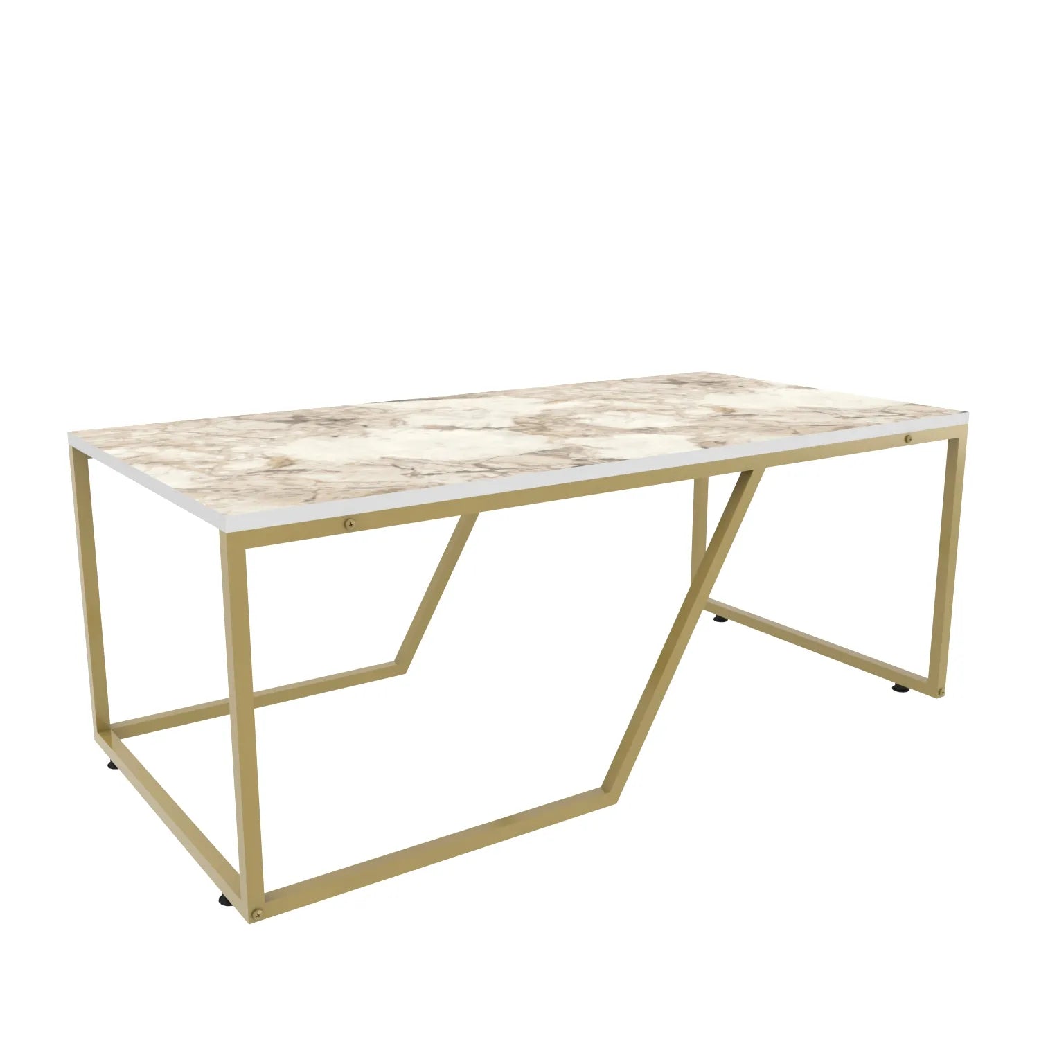 Wendy 47 inch Wide Coffee Coctail Table with Metal Frame