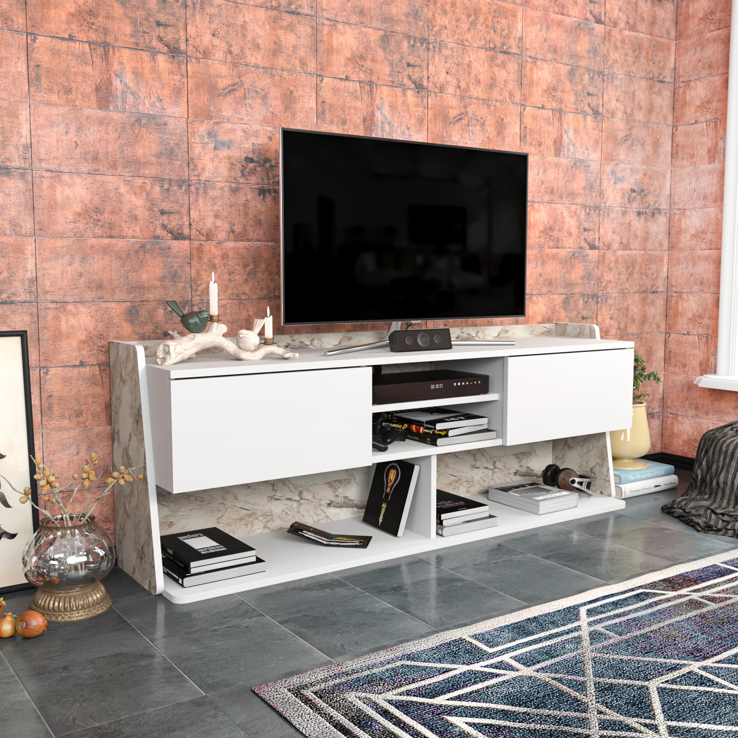 PICAS TV STAND WHITE EPHESUS