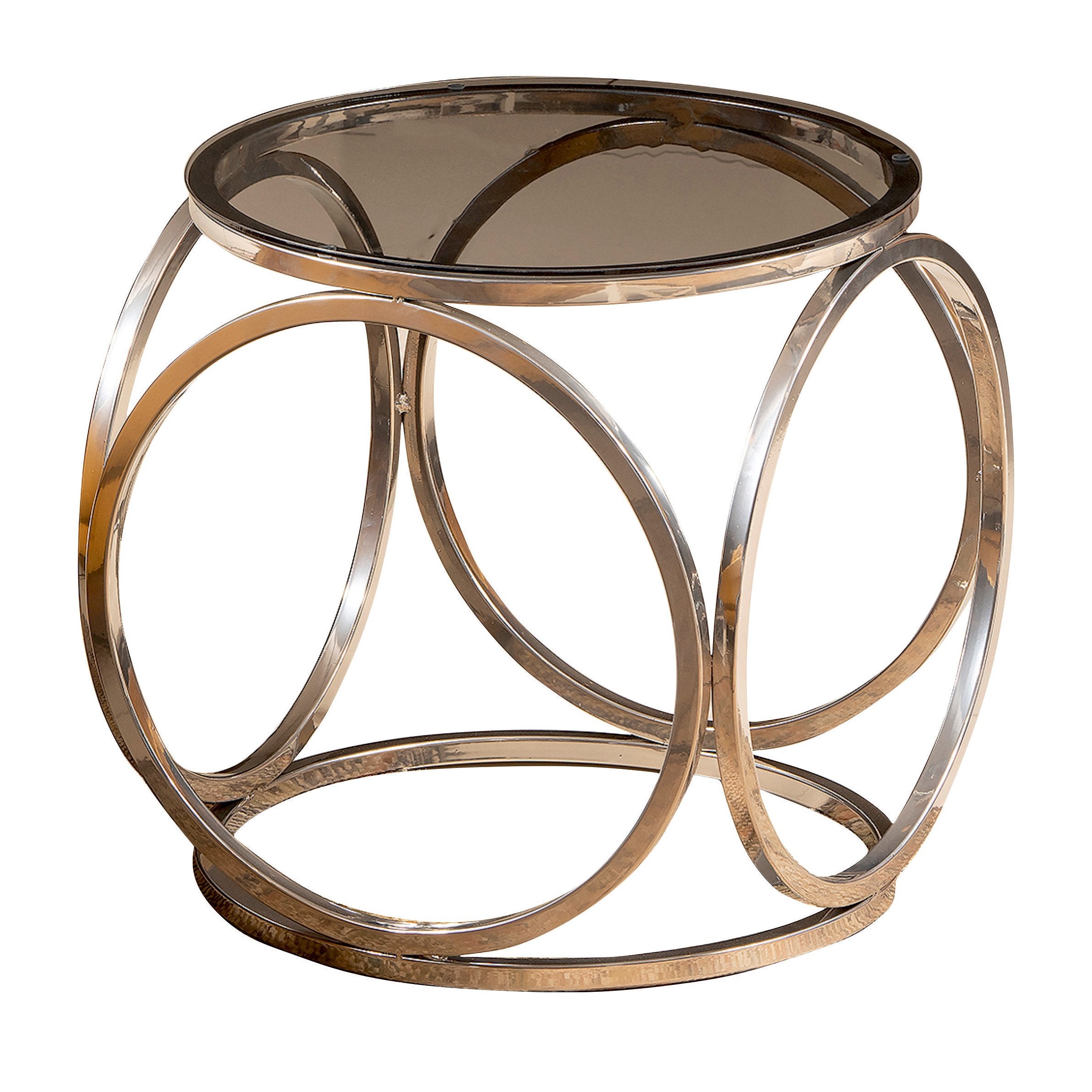 Mimo Metal & Tempered Glass Side End Table - Decorotika