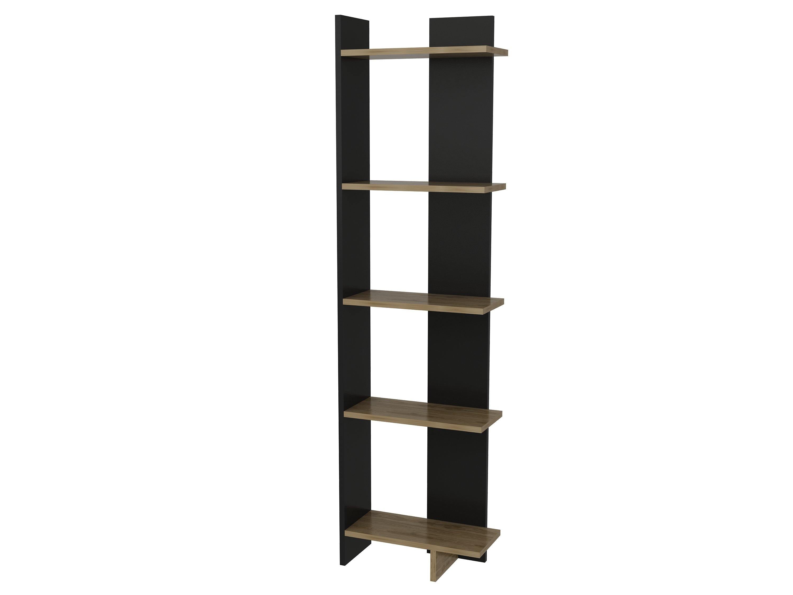 Alice 67” Corner Bookcase – 5-Tier Narrow L-Shaped Wall-Mounted