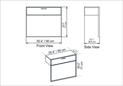 Polka 35" Wide Metal Wood Dresuar - Decorotika