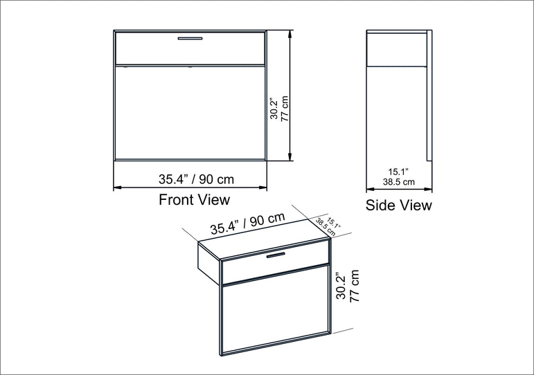 Polka 35" Wide Metal Wood Dresuar - Decorotika