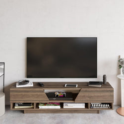 Aspatria 63" TV Stand and Media Console with Cabinets and Shelves fro TVs up to 72" - Decorotika
