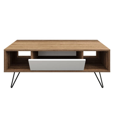 Mistico 47" Wide Coffee Table with A Cabinet and Shelves - Decorotika